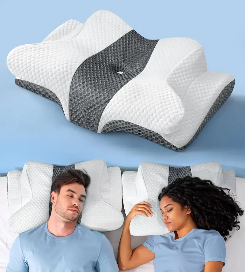 Black and white Emircey butterfly contour pillow